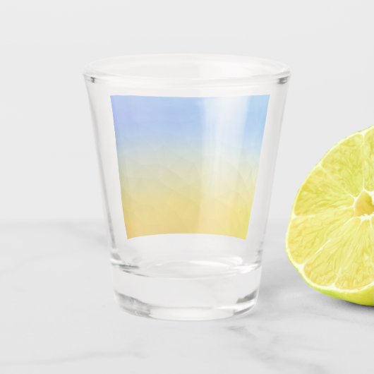 Verre A Shot Motif de maillage géométrique bleu jaune Ukraine (Dos)