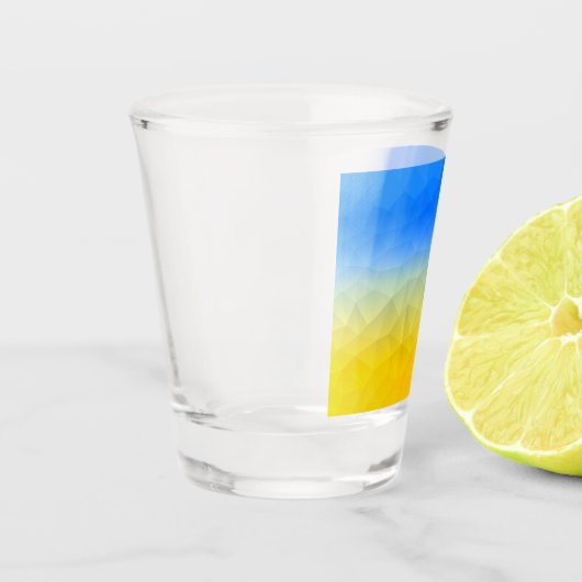Verre A Shot Motif de maillage géométrique bleu jaune Ukraine (Gauche)