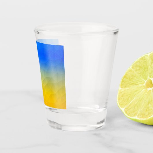 Verre A Shot Motif de maillage géométrique bleu jaune Ukraine (Droite)