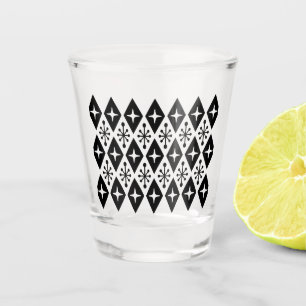 Verre A Shot Motif de Starburst moderne du milieu du siècle rét