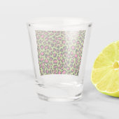 Verre A Shot Motif léopard en framboise sur Lime Green (Dos)