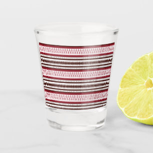 Verre A Shot motif rayé rouge et blanc