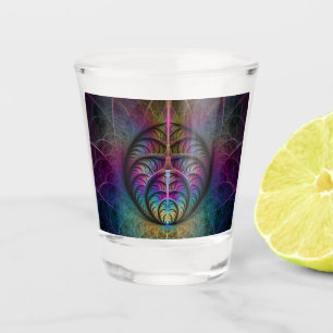 Verre A Shot Motif Tripant Coloré Abstrait Art Fractal