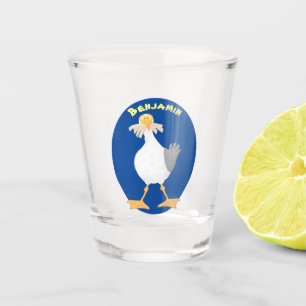 Verre A Shot Mouette drôle avec frites dessin animé