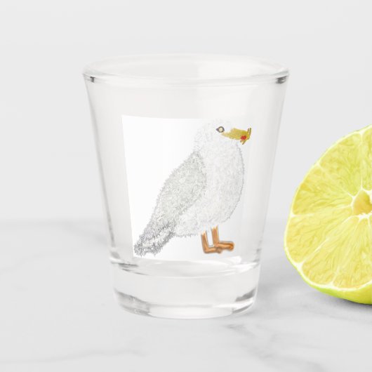 Verre A Shot Mouette heureuse moderne avec frites (Devant)