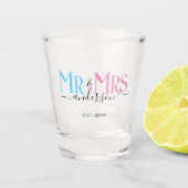 Verre A Shot Mr & Mrs NewlyWedding Favor (Devant)