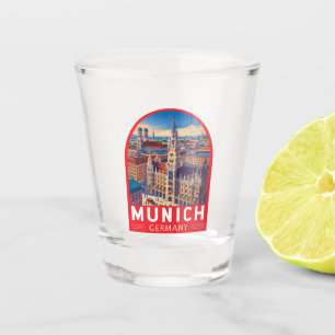 Verre A Shot Munich Allemagne Voyage Art Emblème