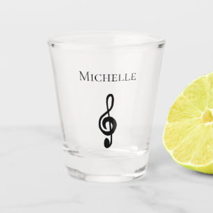 Verre A Shot Musical Black Treble Clef Cute