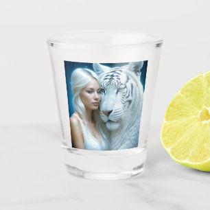 Verre A Shot Mystic White Tiger and Woman