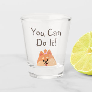 Verre A Shot N'abandonne jamais et mignonne chiot