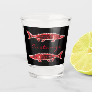 Verre A Shot nage d'esturgeon rouge