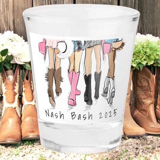 Verre A Shot Nash Bash Bachelorette Mode Cowboy Boot Année