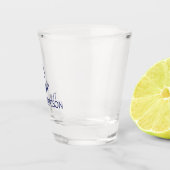 Verre A Shot Nautical Custom Boat Name Marine bleu ancre (Droite)