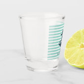 Verre A Shot Nautique, Ancre, Bandes vertes à la menthe (Gauche)
