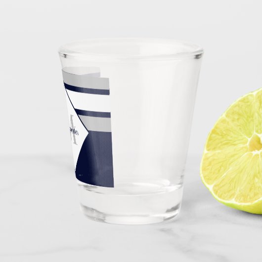 Verre A Shot Nautique moderne Marine Bleu Gris Gris Gris Gris R (Droite)