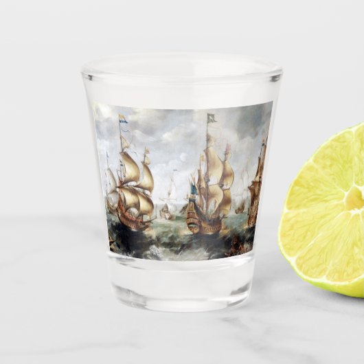 Verre A Shot Navires en mer 1632 (Devant)