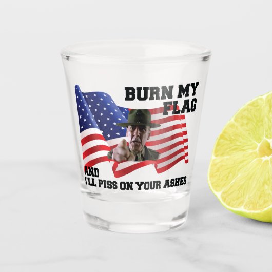 Verre A Shot Ne brûle pas mon drapeau (Devant)