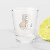 Verre A Shot Neige beaucoup amusant Chat hiver vacances Design (Dos)