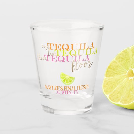 Verre A Shot Neon Final Fiesta Bachelorette Party Favoriser (Devant)