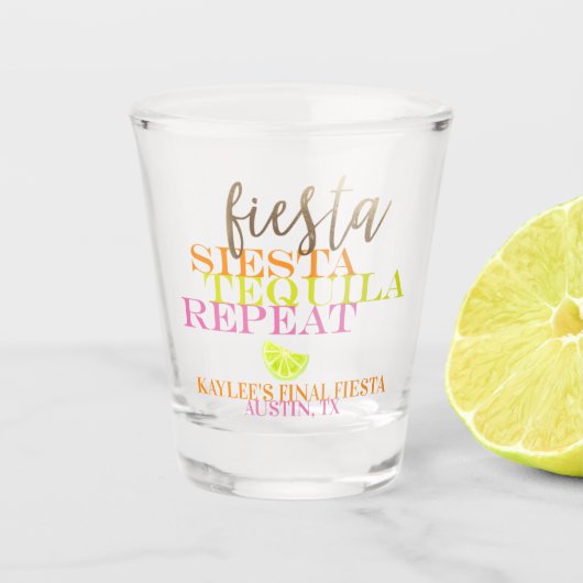 Verre A Shot Neon Final Fiesta Bachelorette Party Shot Glass (Devant)