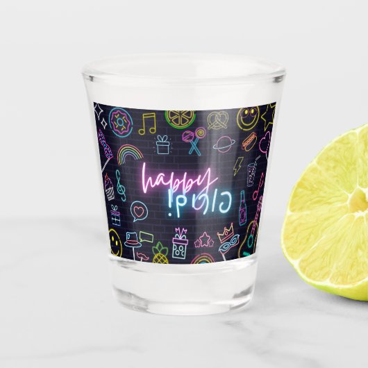 Verre A Shot Neon Purim (Devant)