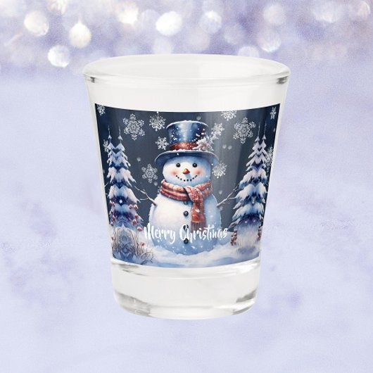 Verre A Shot Noël de la forêt d'hiver