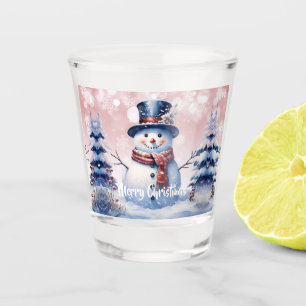 Verre A Shot Noël de la forêt d'hiver Rose