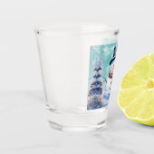 Verre A Shot Noël de la forêt d'hiver | Sarcelle (Gauche)