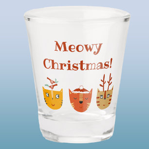 Verre A Shot Noël drôle de chat