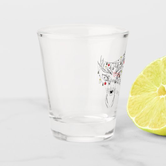 Verre A Shot Noël du cerf personnalisé (Gauche)