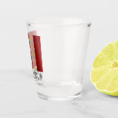 Verre A Shot Noël Moderne Chat Rouge Blanc Or (Droite)