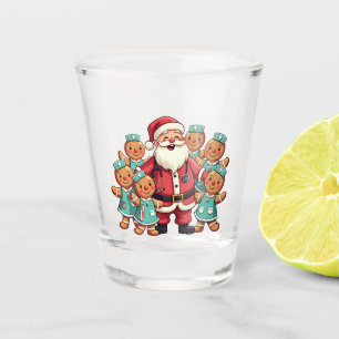 Verre A Shot Noël Père Noël Pain d'épices Infirmières