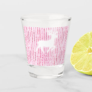 Verre A Shot Noël rose et blanc Joie Reindeer