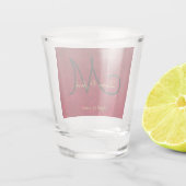 Verre A Shot Noël Rouge Or Noir Mariage d'hiver Monogramme (Dos)