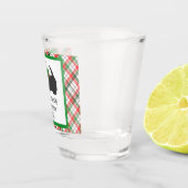 Verre A Shot Noël Scotty Dog et Tartan customisé (Droite)