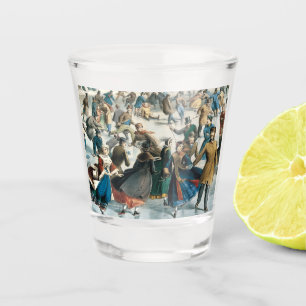Verre A Shot Noël victorien Central Park Currier & Ives