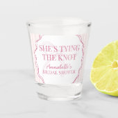 Verre A Shot Nœud Coquette Rose Faveur de Mariage Pastel (Devant)