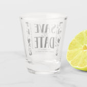 Verre A Shot Noir & Blanc Calligraphie Mariage Enregistrer la d (Dos)