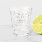 Verre A Shot Noir Coquette Nœud Beige Faveur de Mariage (Dos)