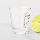 Verre A Shot Noir Coquette Nœud Beige Faveur de Mariage (Gauche)