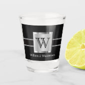 Verre A Shot Noir et argent - Monogramme (Devant)