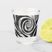 Verre A Shot Noir et blanc 3D illusion spirale Focus (Devant)