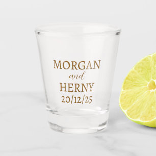 Verre A Shot Nom customisé Simple Moderne Élégant Mariage Tourn