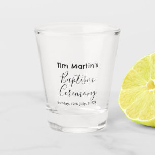 Verre A Shot nom date cérémonie de baptême catholique simple mi