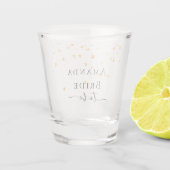 Verre A Shot Nom de la future mariée avec paillettes de cœurs d (Dos)