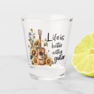 Verre A Shot Nom de la Personnaliser Guitare avec tournesol