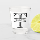 Verre A Shot Nom de monogramme classique initiales personnalisé (Devant)