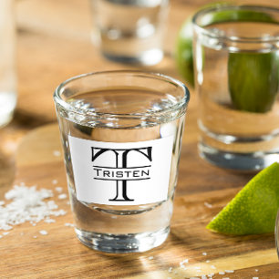 Verre A Shot Nom de monogramme classique initiales personnalisé