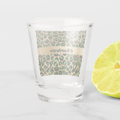 Verre A Shot Nom de motif de léopard guépard or vert émeraude (Dos)