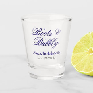 Verre A Shot nom d'enterrement de vie de jeune fille Boots & Bu